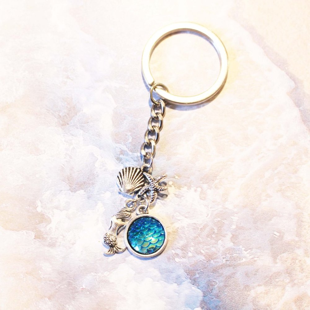 Mermaid charm sealife marine keychain purse charm